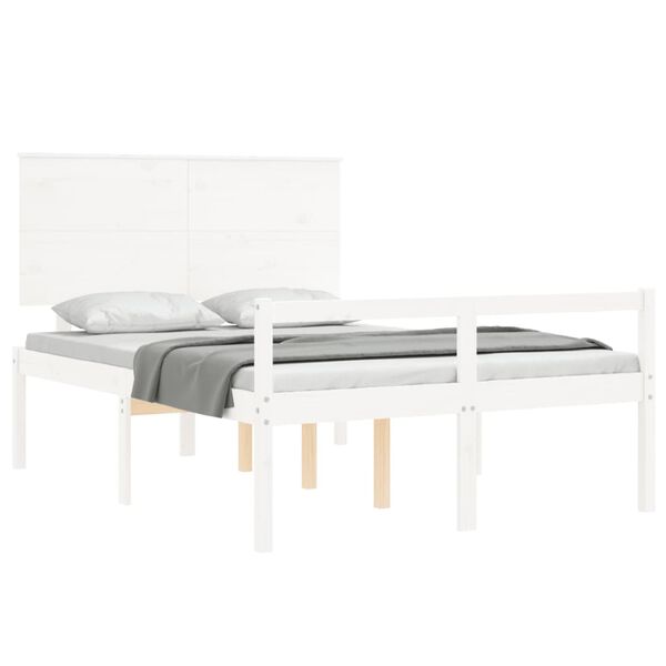 vidaXL Lit pour personne &acirc;g&eacute;e sans matelas blanc bois massif