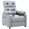 vidaXL Fauteuil de massage Gris clair Tissu