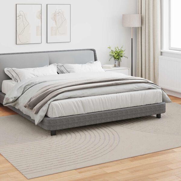 vidaXL Tapis de surface HUARTE Cr&egrave;me 340 x 240 cm Polyester