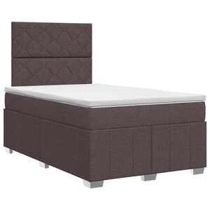 vidaXL Lit boxspring avec matelas Marron fonc&eacute; 120 x 200 cm Tissu