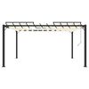 vidaXL Tonnelle avec toit à persienne 3x4 m Crème Tissu et aluminium