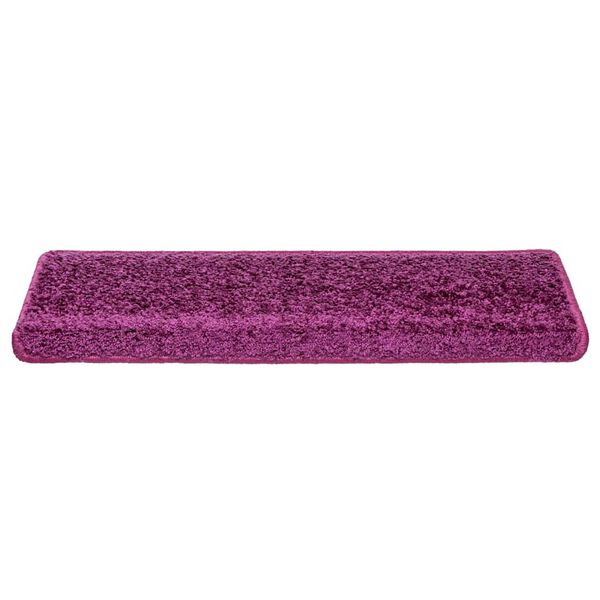 vidaXL Tapis d'escalier 20 pi&egrave;ces 65 x 21 x 4 cm Violet Bord rectangulaire