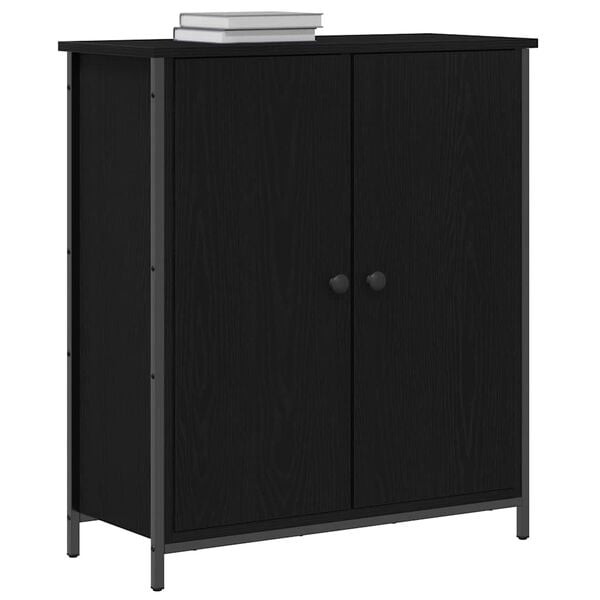 vidaXL Buffet Ch&ecirc;ne noir 70 x 30 x 80 cm Bois d'ing&eacute;nierie