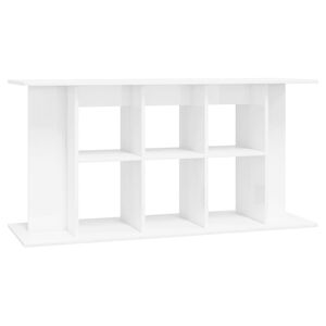 vidaXL Support d'aquarium blanc brillant 120x40x60cm bois d'ing&eacute;nierie