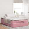 vidaXL Lit ottoman avec matelas rose 120x190 cm velours
