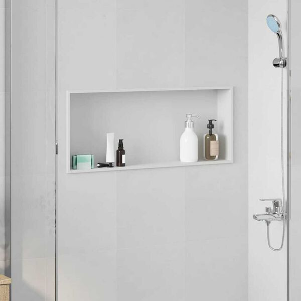vidaXL Niche de Douche Blanc 75 x 30 x 9,5 cm Acier inoxydable