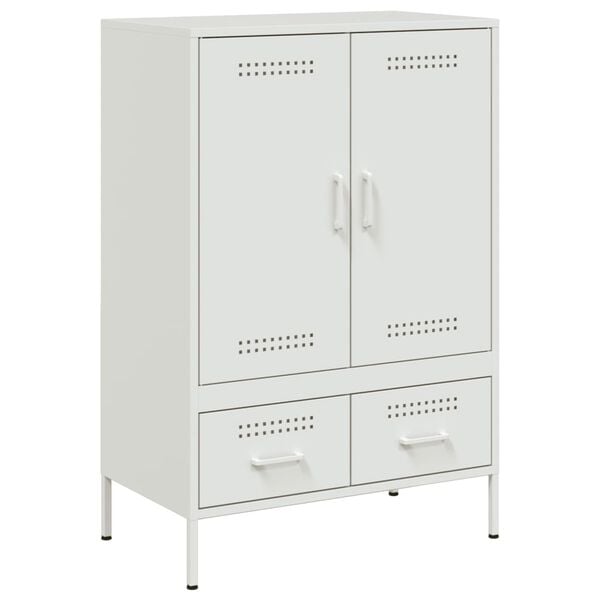 vidaXL Buffet haut blanc 68x39x101,5 cm acier
