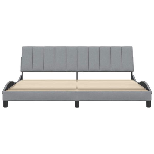vidaXL Cadre de lit sans matelas Hanko gris clair 200x200 cm tissu