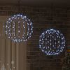 vidaXL Boule avec 320 LED 2 pcs Blanc froid 50,5 x 50,5 x 52 cm M&eacute;tal