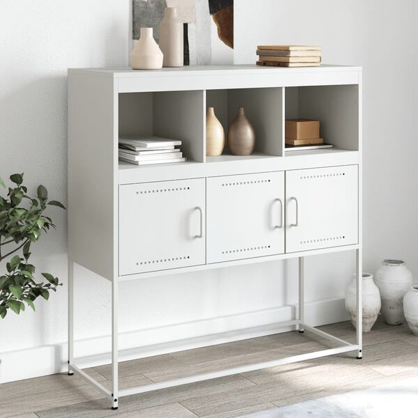 vidaXL Buffet blanc 100,5x39x107 cm acier