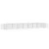 vidaXL Lit sur&eacute;lev&eacute; &agrave; gabions arqu&eacute; 400x100x50 cm Fer galvanis&eacute;