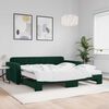 vidaXL Lit de jour et gigogne et matelas vert fonc&eacute; 100x200 cm velours