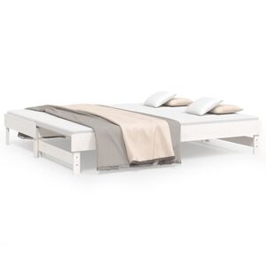 vidaXL Lit coulissant sans matelas blanc 2x(80x200)cm