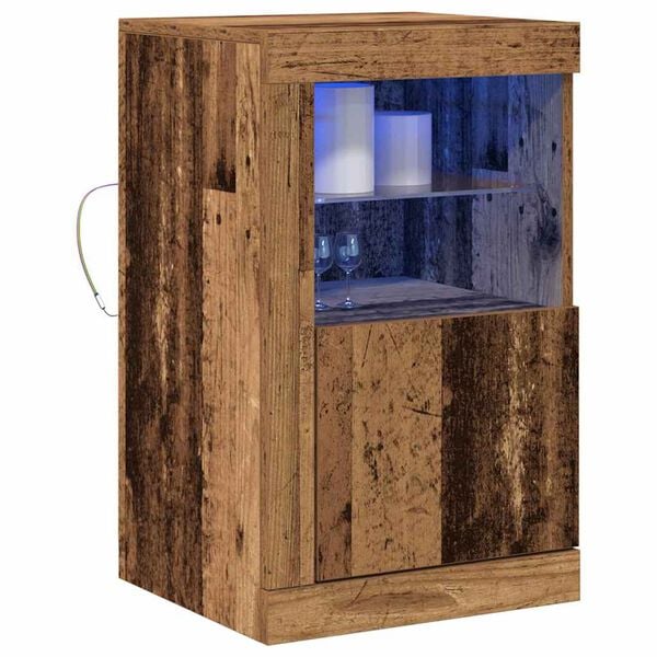 vidaXL Buffet LED 2 pcs Bois ancien 41 x 37 x 67 cm Bois d'ing&eacute;nierie