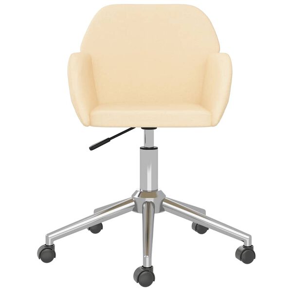 vidaXL Chaise pivotante de bureau Cr&egrave;me Tissu