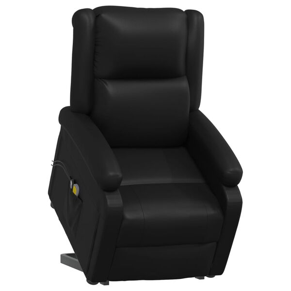 vidaXL Fauteuil de massage Noir Similicuir