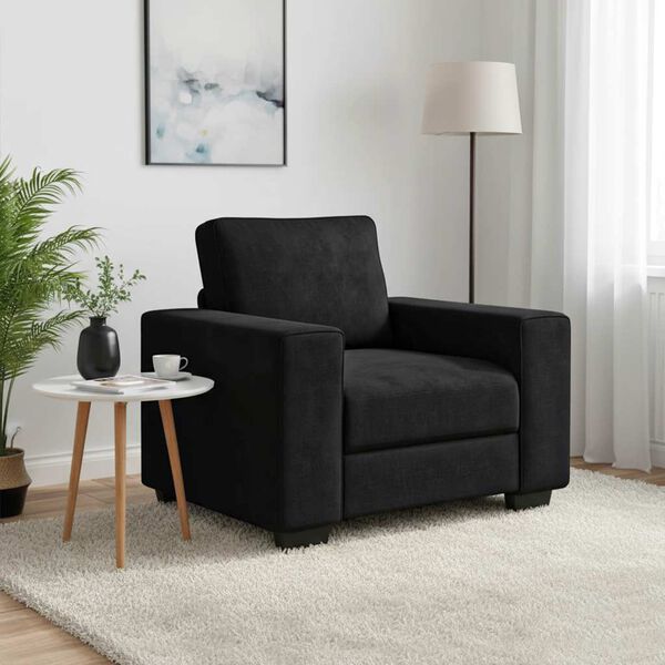 vidaXL Fauteuil noir 100x77x82 cm velours