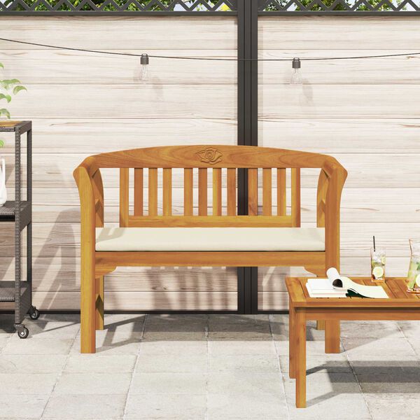 vidaXL Banc rose Blanc cr&egrave;me 114 x 46 x 82,5 cm Bois d'Acacia Massif