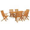 vidaXL Salon de jardin 7 pcs Bois de teck massif