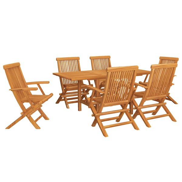 vidaXL Salon de jardin 7 pcs Bois de teck massif