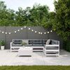 vidaXL Salon de jardin 7 pcs avec coussins blanc bois de pin massif