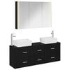 vidaXL Ensemble de mobilier de salle de bain 4 pc Ch&ecirc;ne noir