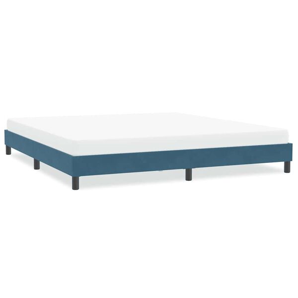 vidaXL Cadre de lit sans matelas bleu fonc&eacute; 200x220 cm velours