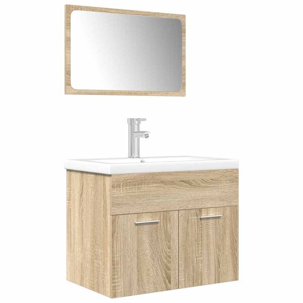 vidaXL Ensemble de meubles de salle de bain 3 pcs ch&ecirc;ne sonoma