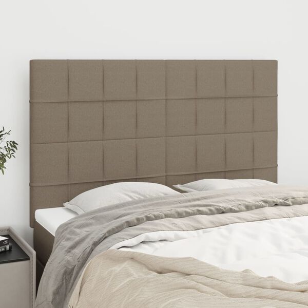 vidaXL T&ecirc;te de lit Taupe 144x5x118/128 cm Tissu