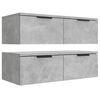 vidaXL Armoires murales 2 pcs Gris béton 68x30x20 cm Bois d'ingénierie