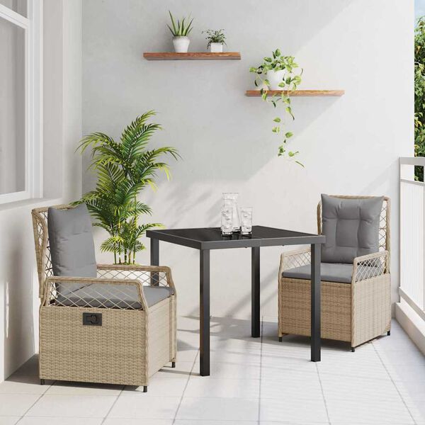 vidaXL Ensemble de salle &agrave; manger pour jardin 3 pcs