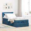 vidaXL Cadre de lit ottoman avec matelas bleu fonc&eacute; 90x190 cm velours