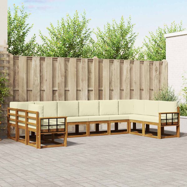 vidaXL Ensemble de canap&eacute;s d'ext&eacute;rieur 10 pcs Naturel et Cr&egrave;me