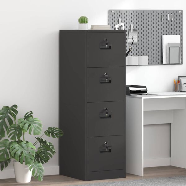 vidaXL Cabinet de Dossier avec tiroir 2 pcs Noir 44 x 50 x 139 cm