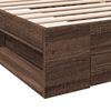 vidaXL Cadre de lit avec tiroir sans matelas ch&ecirc;ne marron 75x190 cm