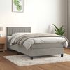 vidaXL Sommier &agrave; lattes de lit et matelas Gris clair 80x200 cm Velours