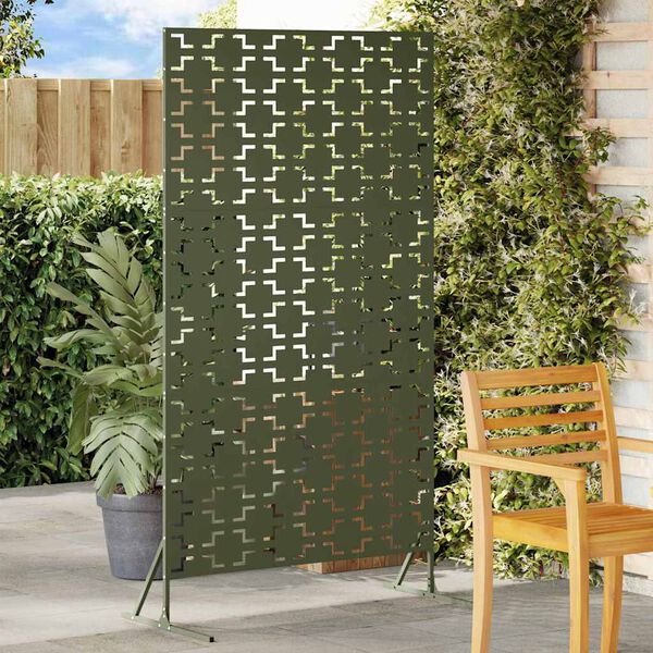 vidaXL &Eacute;cran de confidentialit&eacute; Olive 100 x 50 x 180 cm Acier