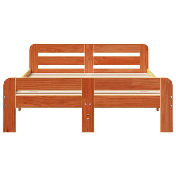 vidaXL Cadre de lit sans matelas cire marron 200x200cm bois pin massif
