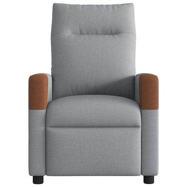 vidaXL Fauteuil de massage inclinable Gris clair Tissu