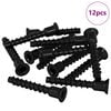 vidaXL Vis &agrave; t&ecirc;te de capuchon &agrave; douille 12 pc Noir 7 x 40 mm Fer