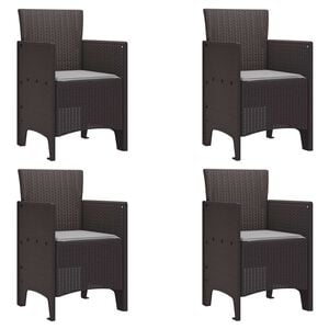 vidaXL Chaise de jardin 4 pc Marron Polypropyl&egrave;ne