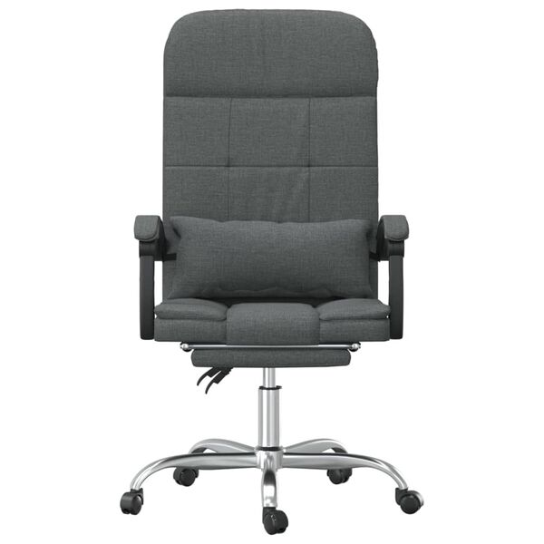vidaXL Fauteuil de massage inclinable de bureau Gris foncé Tissu