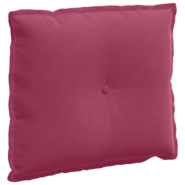vidaXL Coussin de Dos Bordeaux 60 x 50 cm Tissu en velours c&ocirc;tel&eacute;
