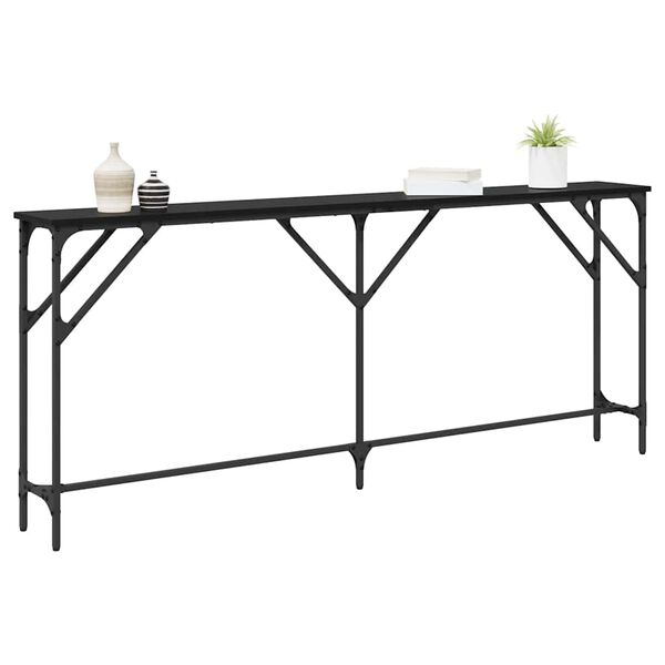 vidaXL Table console Ch&ecirc;ne noir 180 x 23 x 75 cm