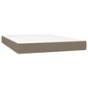 vidaXL Sommier &agrave; lattes de lit avec matelas LED Taupe 140x200 cm Tissu