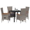 vidaXL Ensemble de salle &agrave; manger pour jardin avec coussin 5 pcs Gris