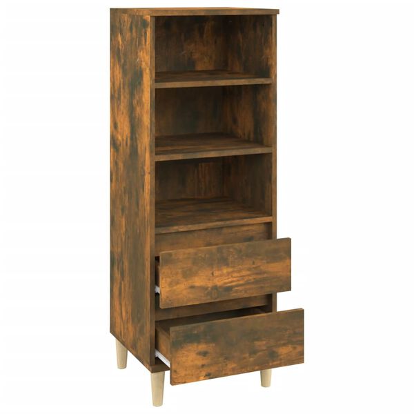 vidaXL Buffet haut Chêne fumé 40x36x110 cm Bois d'ingénierie