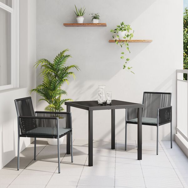 vidaXL Ensemble de salle à manger pour jardin 7 pcs Noir Rotin PE