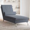 vidaXL Chaise longue de massage avec traversin gris fonc&eacute; velours