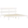 vidaXL Cadre de lit sans matelas blanc bois massif de pin